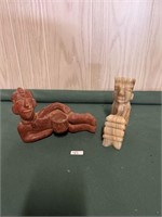 Mayan Onyx Statue/Mayan Clay Statue