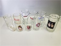 (9) Glass Assortment, Ed Hardy, Coors, Miller Lite