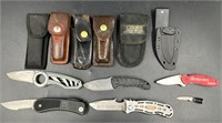 Lot of Pocket Knives & Cases - Kershaw Leatherman+