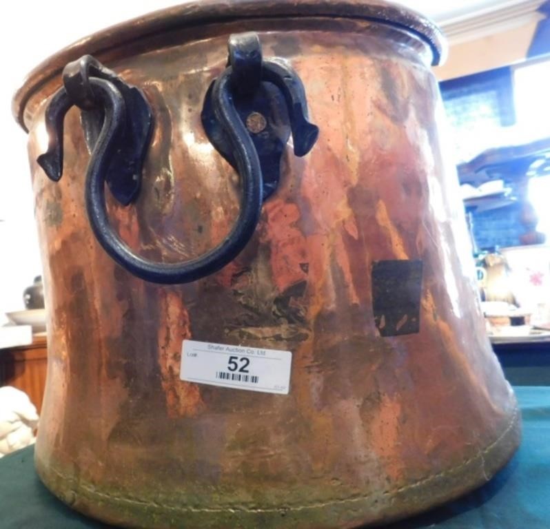 Decorative Copper Jelly Pail - 13" H