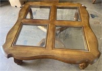 Drexel Heritage coffee table with glass inlay