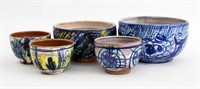 Eva Bouzard-Hui Abstract Art Pottery Bowls, 5