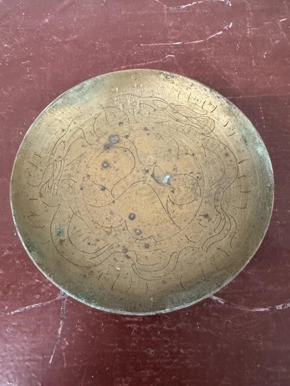 Vintage 6" Brass Footed Bowl