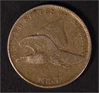 1857 FLYING EAGLE CENT, VF/XF