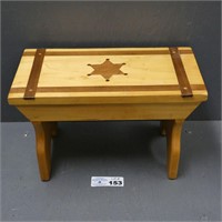 Inlaid Wooden Step Stool