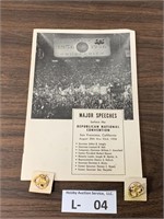 Republican Major Speeches & Pins 1950s