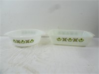 Lot of 2 Fire-King Casserole Dishes - Meadow