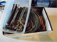 BOX LOT - NUTS, BOLTS & CLOTHES LINE WIRE