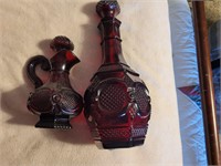 Ruby Red Glass Decanters