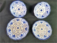4 Flow Blue Dishes