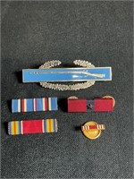 Vintage Military Pin and Ribbon Lot