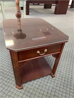 Side Table with Drawer, Glass Top