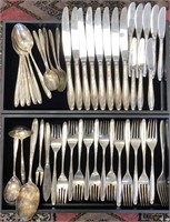 46 Piece Gorham Willow Sterling Silver Flatware Se