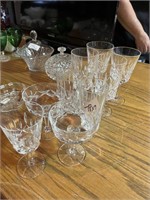 9 Pcs of Crystal Glassware Glasses