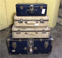 Lot of 4 Vintage Suitcase Trunks