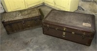 Lot of 2 Vintage Steamer Trunks