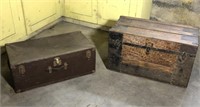 Lot of 2 Vintage Steamer Trunks