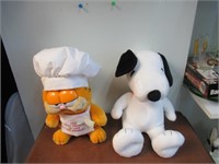 Garfield  and Snoopy  Stuffed Animals