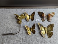 Metal Hummingbird & Butterflies Lot