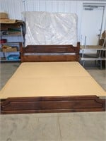 King sized bed frame with drawers and mattress