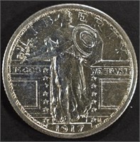 1917 T-1 STANDING LIBERTY QUARTER BU