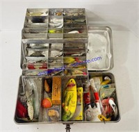 Vintage Aluminum Tackle Box, Full of Tackle