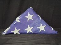 Vintage folded American flag, 21" x 14 1/2"