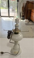 Vintage White Globe Convert Oil Lamp