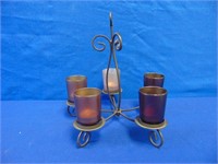 Small Bent Metal Tea Light Chandelier