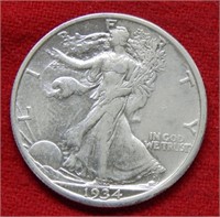 1934 S Walking Liberty Silver Half Dollar