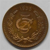 1935 Mexico 5 Centavos
