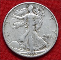 1935 D Walking Liberty Silver Half Dollar