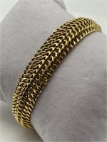 Italian Sterling & Gold Fine Braided Bracelet