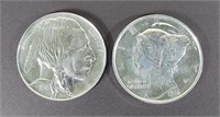 U.S. 3 Inch Novelty Mercury Dime & Buffalo Nickel