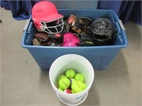 girl's softball helmets -balls -bats -gloves -