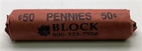 Roll of 1950's wheat pennies