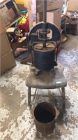 Lard press on stool