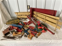 Collection of Wood Toys Tools/ Auburn Car Motorcyc