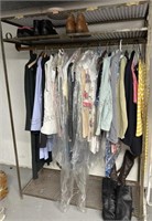 METAL CLOTHING RACK WITH CLOTHING SHOES AND BOOTS