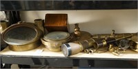 Nautical collectibles - compass, brassware