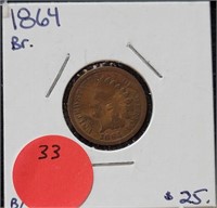 1864 INDIAN HEAD CENT - BROWN