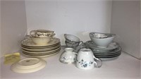 Various pieces of Bone Fine China dish pieces