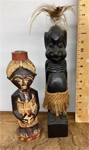 Pair of carved wood African figures