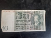 OLD 10 MARK GERMANY BANK NOTE