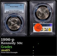 PCGS 1996-p Kennedy Half Dollar 50c Graded ms65 By
