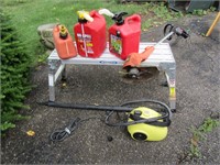 gas cans,weedeater & steamer