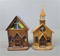 Wooden Church Music Box Figures Lefton & More