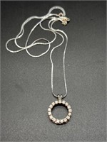Necklace Mkd. 585 with Diamond Pendant, 3.4 Grams