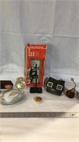 Lionel train accessory with various vintage items