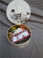 Lot Of Assorted Treasures In Tin Duck Container